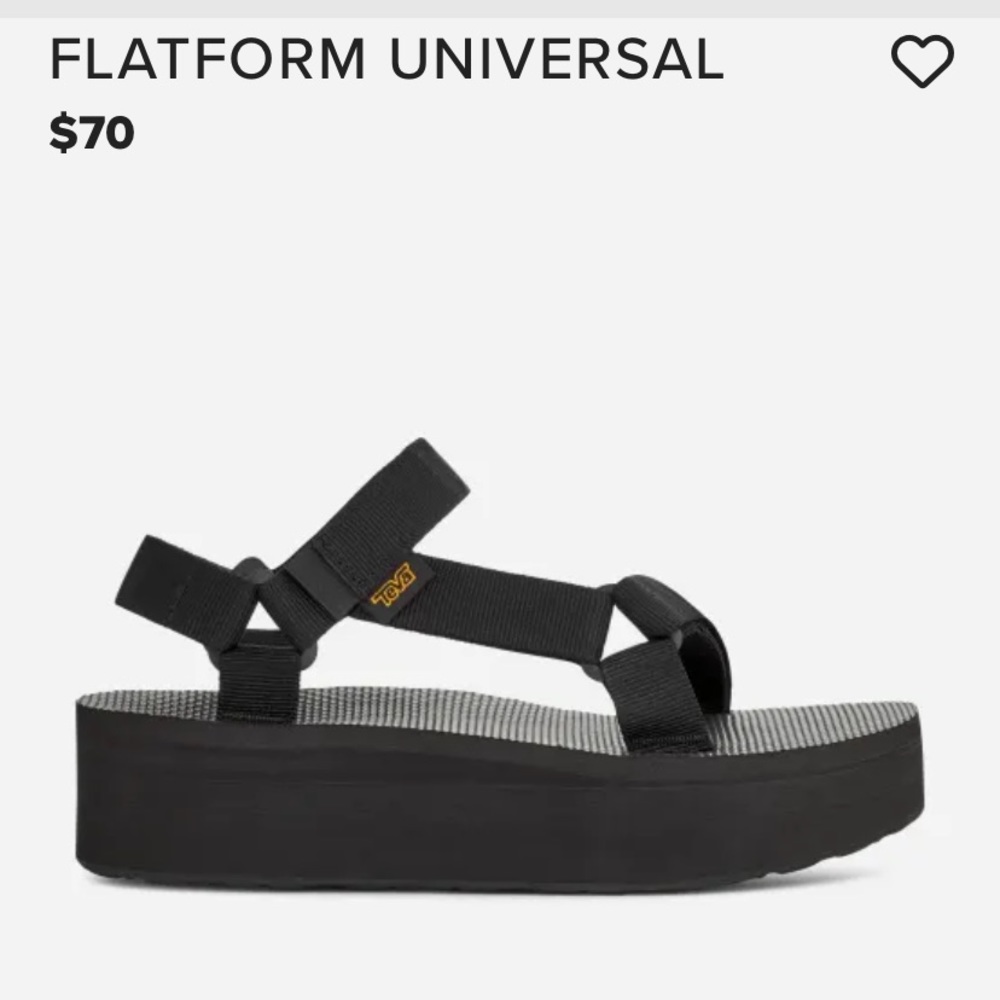 NEW Teva Womens Flatform Universal Platform Sandal Black US size 8